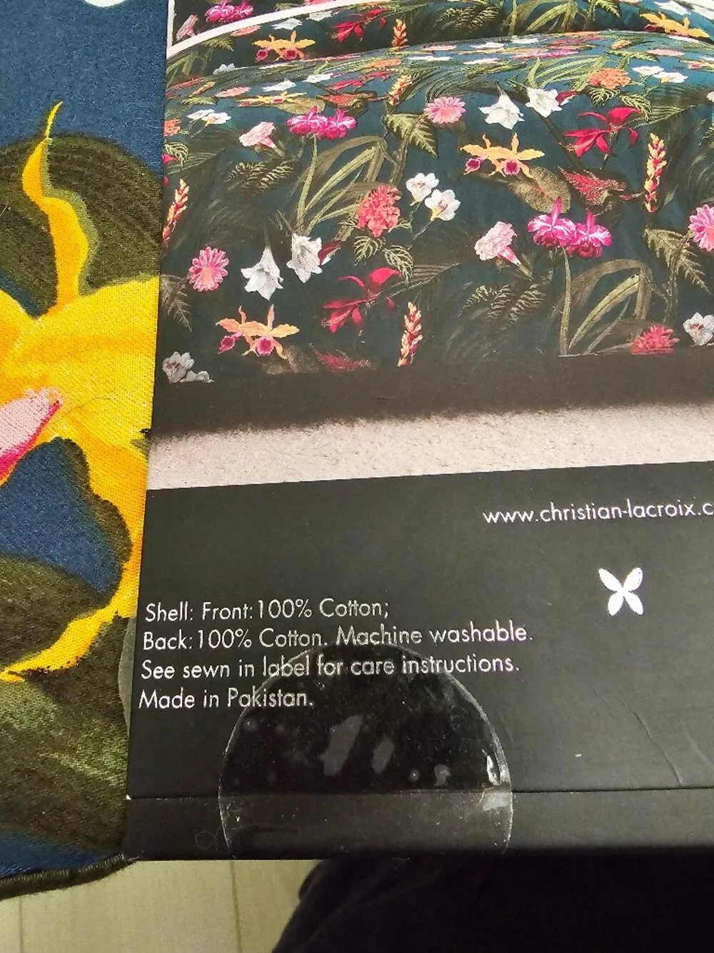Christian Lacroix  Duvet Cover Set Cotton Tropical Floral Navy Blue NWT
